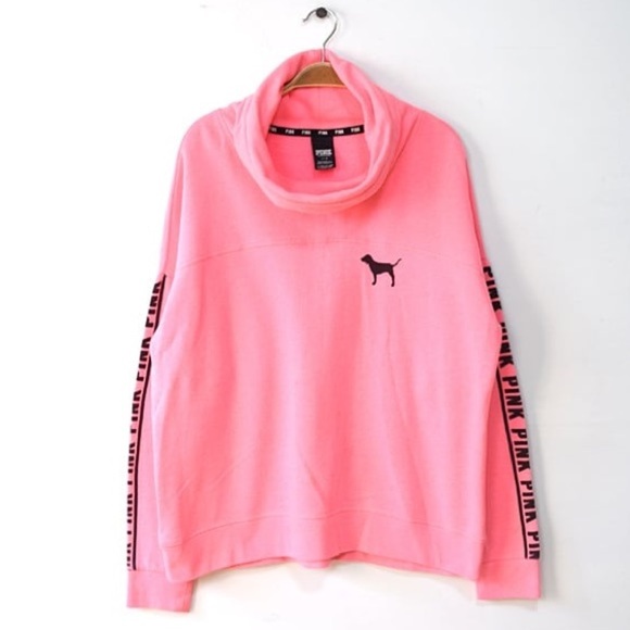 2/$30 Victoria’s Secret PINK Cowl Turtleneck Sweatshirt Long Sleeve Pullover - Picture 1 of 6